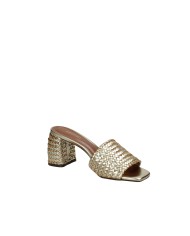 Arezzo 139190001 Sandalo alto scalzato in pelle laminata Oro
