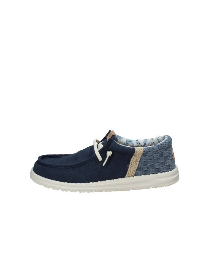 Hey Dude Shoes Wally Funk Summer Stitch.4ux Mocassino sportivo da uomo slip-on in cotone Blu e Azzurro