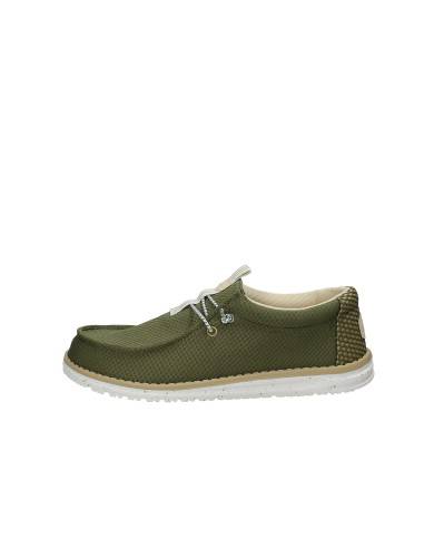 Hey Dude Shoes Wally Mesh Neutrals.3ch Mocassino sportivo da uomo slip-on in mesh Verde Militare
