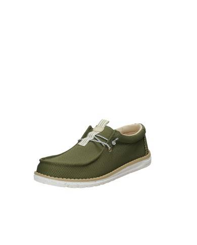 Hey Dude Shoes Wally Mesh Neutrals.3ch Mocassino sportivo da uomo slip-on in mesh Verde Militare