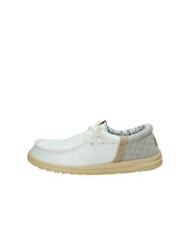 Hey Dude Shoes Wally Funk Summer Stitch.1sz Mocassino sportivo da uomo slip-on in cotone Bianco e Ghiaccio