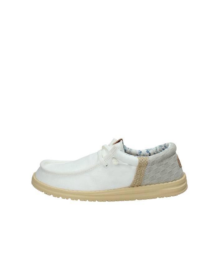 Hey Dude Shoes Wally Funk Summer Stitch.1sz Mocassino sportivo da uomo slip-on in cotone Bianco e Ghiaccio