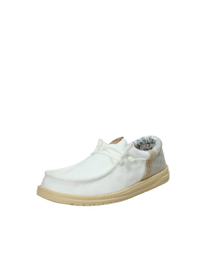 Hey Dude Shoes Wally Funk Summer Stitch.1sz Mocassino sportivo da uomo slip-on in cotone Bianco e Ghiaccio