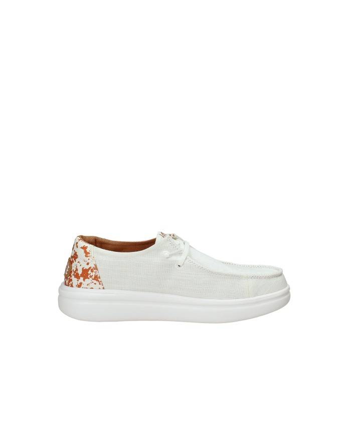 Hey Dude Shoes Wendy Rise Animal.94S Mocassino con lacci elastici in tessuto Bianco