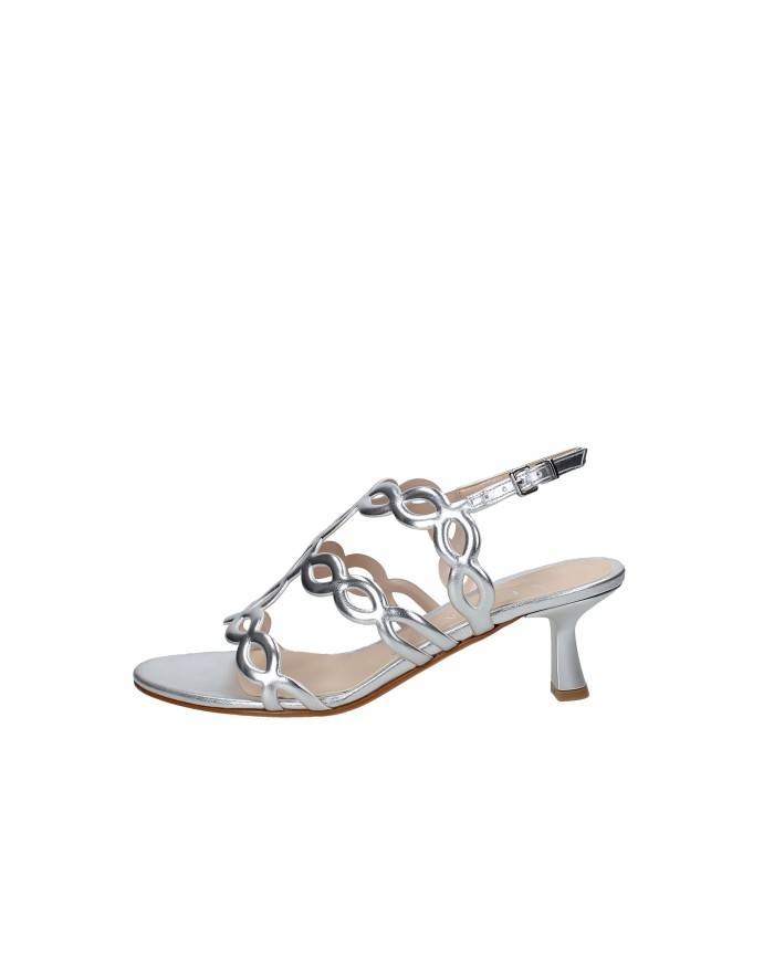 Albano 5616 Sandali con tacco alto in pelle laminata Argento