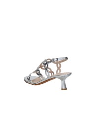 Albano 5616 Sandali con tacco alto in pelle laminata Argento