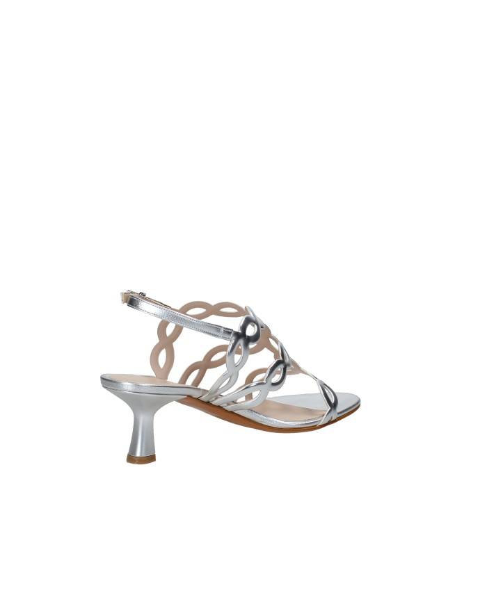 Albano 5616 Sandali con tacco alto in pelle laminata Argento