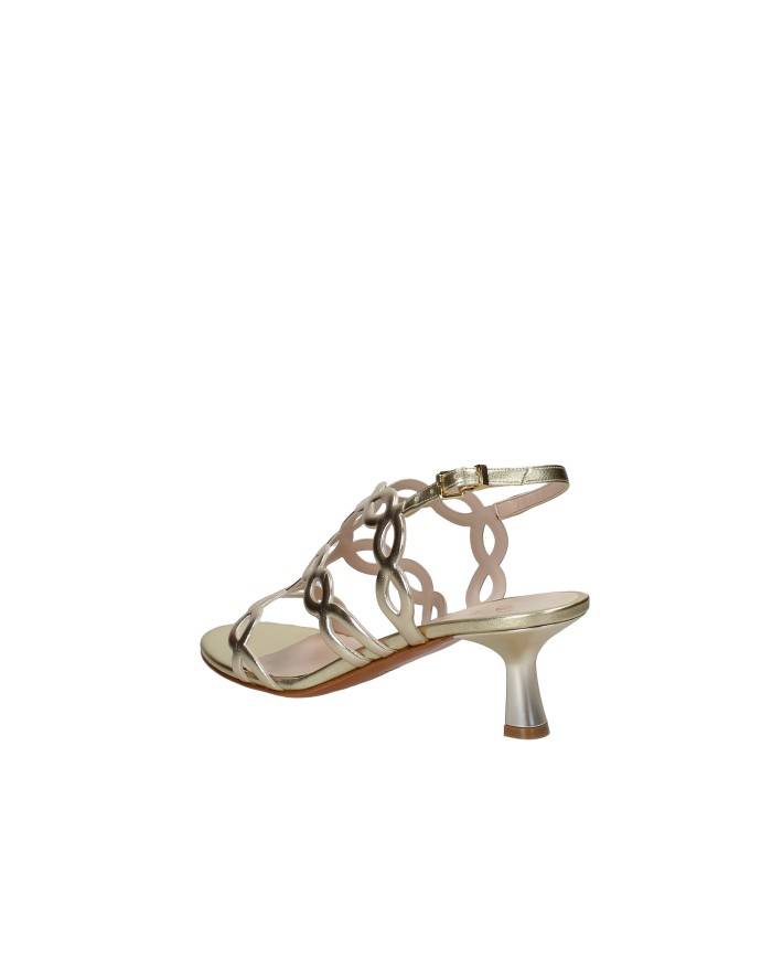 Albano 5616 Sandali con tacco alto in pelle laminata Platino