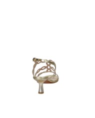 Albano 5616 Sandali con tacco alto in pelle laminata Platino