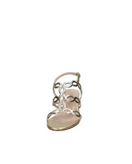 Albano 5616 Sandali con tacco alto in pelle laminata Platino