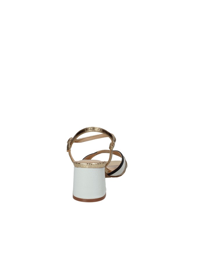 Bibi Lou 795z88fs Sandali con tacco in pelle e laminato Bianco e Oro