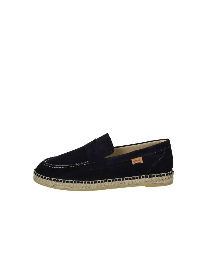 Vidorreta 0352 Espadrilla mocassino da uomo in corda e camoscio Blu