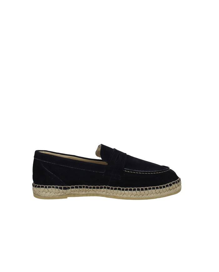 Vidorreta 0352 Espadrilla mocassino da uomo in corda e camoscio Blu