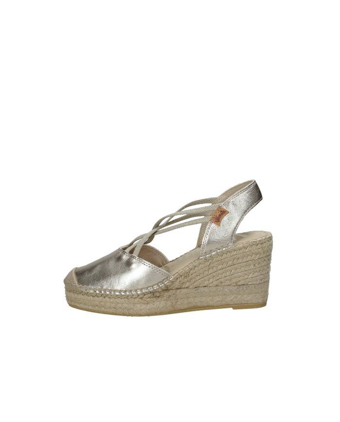 Vidorreta 0321 Espadrilla zeppa alta in laminato Platino