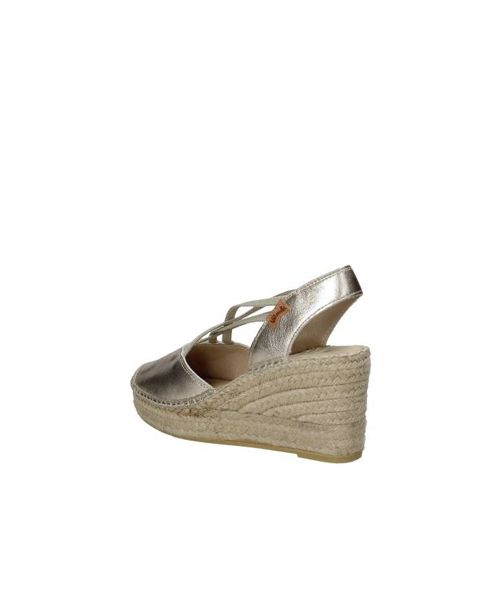 Vidorreta 0321 Espadrilla zeppa alta in laminato Platino