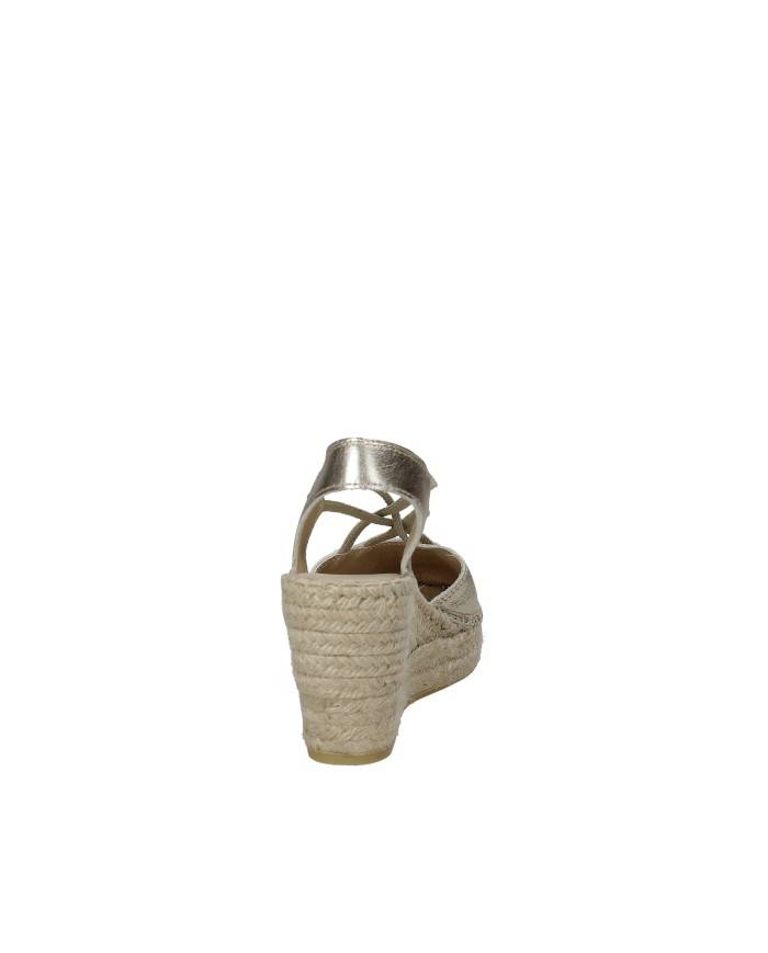 Vidorreta 0321 Espadrilla zeppa alta in laminato Platino