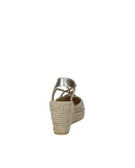 Vidorreta 0321 Espadrilla zeppa alta in laminato Platino