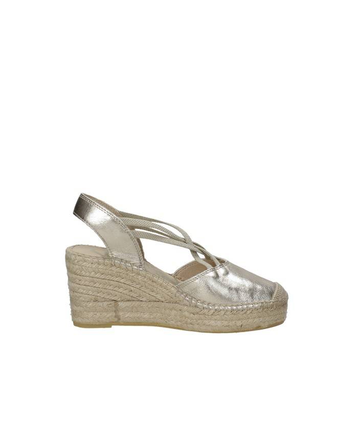 Vidorreta 0321 Espadrilla zeppa alta in laminato Platino