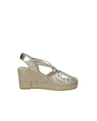 Vidorreta 0321 Espadrilla zeppa alta in laminato Platino