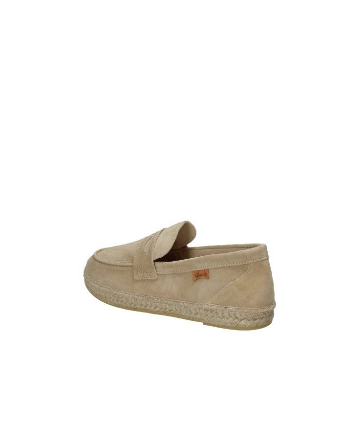 Vidorreta 0352 Espadrilla mocassino da uomo in corda e camoscio Sabbia