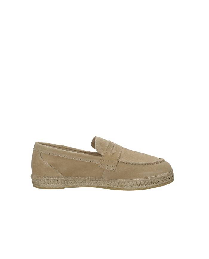 Vidorreta 0352 Espadrilla mocassino da uomo in corda e camoscio Sabbia