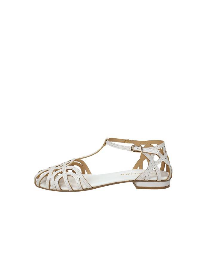 Aquaclara Tevere.bia Sandalo basso con tallone in pelle Bianco