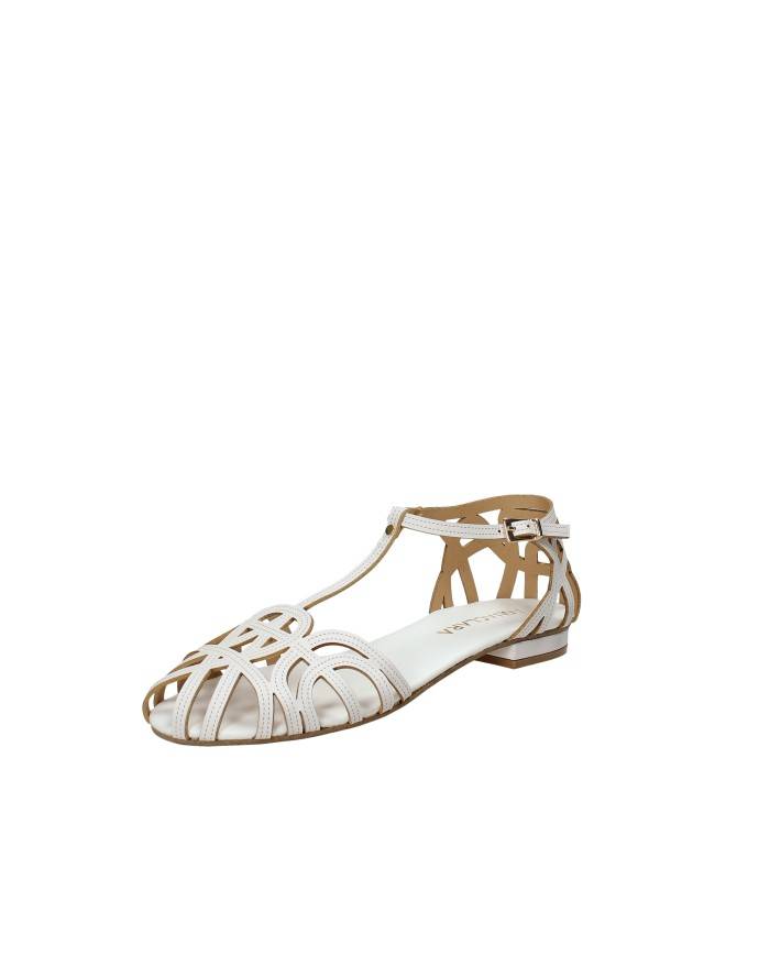Aquaclara Tevere.bia Sandalo basso con tallone in pelle Bianco