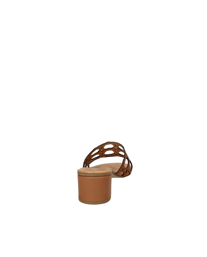 Aquaclara Iseo40.tan Sandalo scalzato con tacco in pelle Tan
