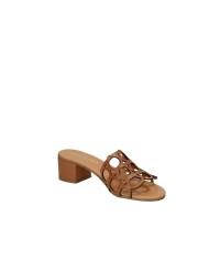 Aquaclara Iseo40.tan Sandalo scalzato con tacco in pelle Tan
