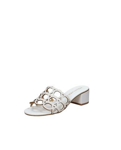 Aquaclara Iseo40.bia Sandalo scalzato con tacco in pelle Bianco