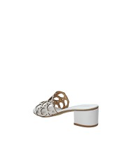 Aquaclara Iseo40.bia Sandalo scalzato con tacco in pelle Bianco