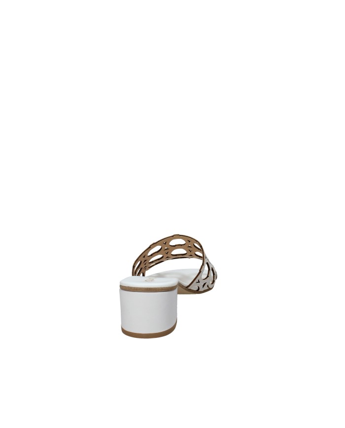 Aquaclara Iseo40.bia Sandalo scalzato con tacco in pelle Bianco