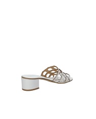 Aquaclara Iseo40.bia Sandalo scalzato con tacco in pelle Bianco