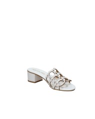 Aquaclara Iseo40.bia Sandalo scalzato con tacco in pelle Bianco