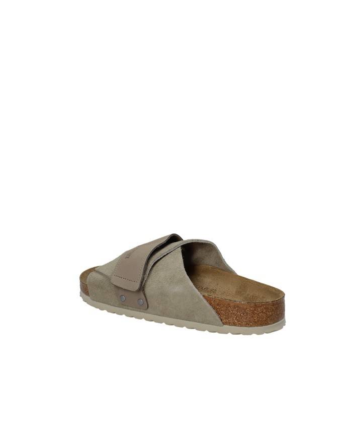 Birkenstock Kyoto.1015573 Sandalo in nabuk e camoscio chiusura a strappo Taupe