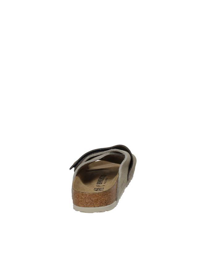 Birkenstock Kyoto.1015573 Sandalo in nabuk e camoscio chiusura a strappo Taupe
