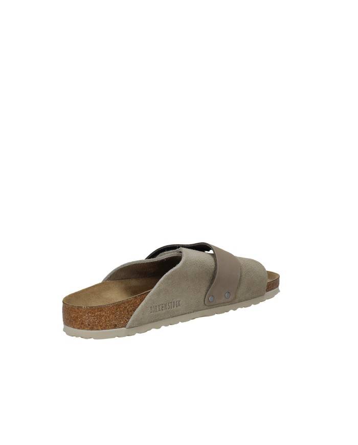 Birkenstock Kyoto.1015573 Sandalo in nabuk e camoscio chiusura a strappo Taupe