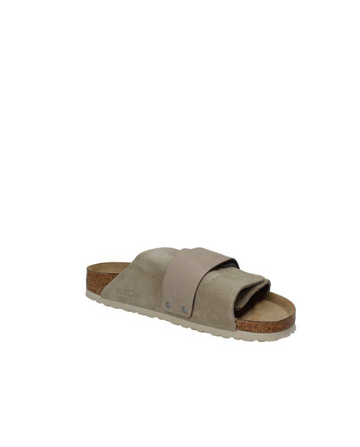 Birkenstock Kyoto.1015573 Sandalo in nabuk e camoscio chiusura a strappo Taupe