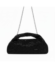 Albano Borse c2006 Pochette gioiello in tessuto e strass cristal Nero