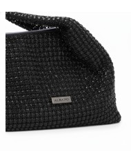 Albano Borse c2006 Pochette gioiello in tessuto e strass cristal Nero