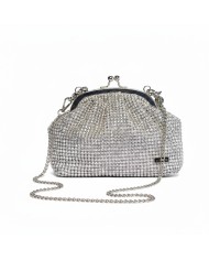 Albano Borse c2003 Pochette Clutch in tessuto e strass cristal Argento