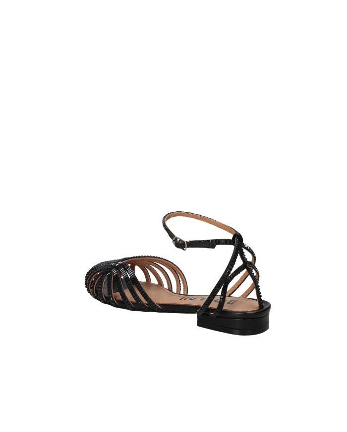 Bibi Lou 559z75vk Sandalo basso con cinturino in pelle e raso Nero