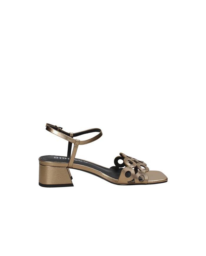 Bibi Lou 628z10vk Sandalo con tacco medio in pelle laminata Bronzo