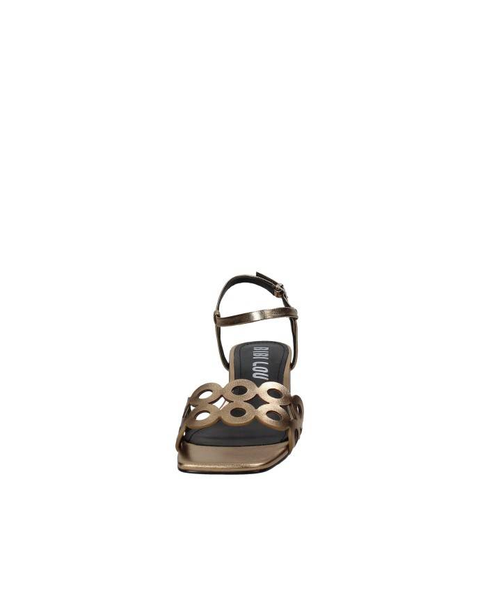 Bibi Lou 628z10vk Sandalo con tacco medio in pelle laminata Bronzo