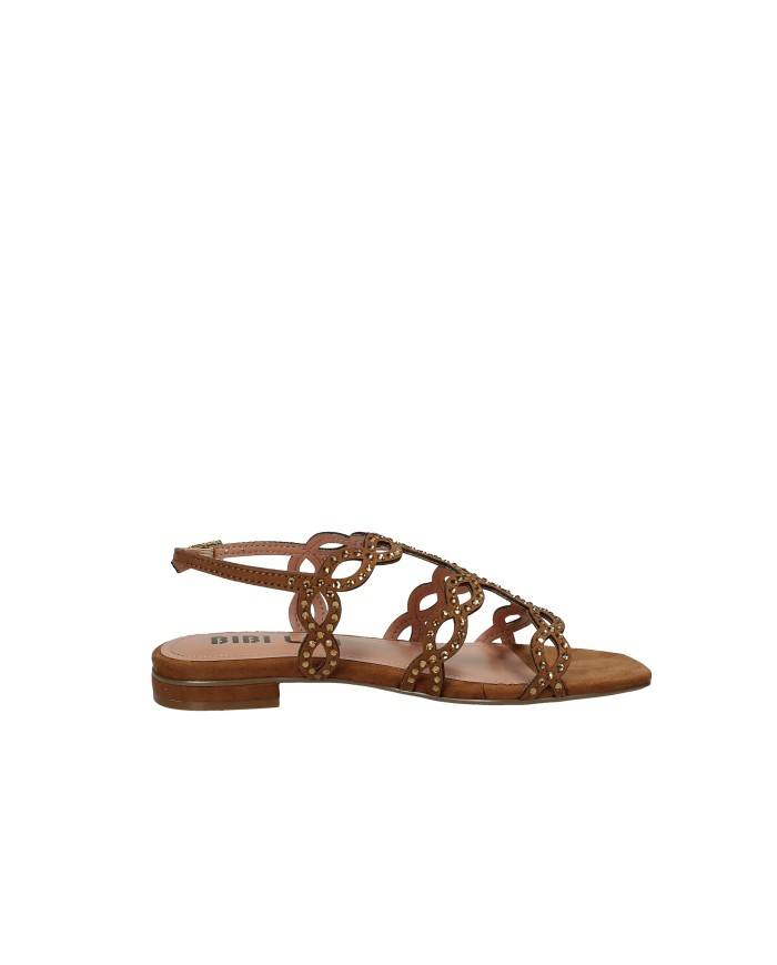 Bibi Lou 865z00hg Sandali bassi da donna in pelle e camoscio Tan