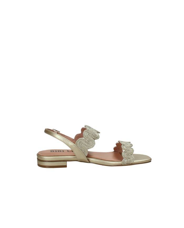 Bibi Lou 873z94hg Sandalo basso in pelle e tessuto Oro
