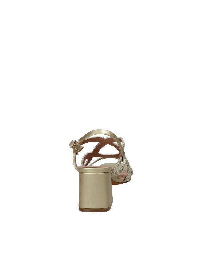 Bibi Lou 876z94hg Sandali con tacco alto in pelle e tessuto Oro