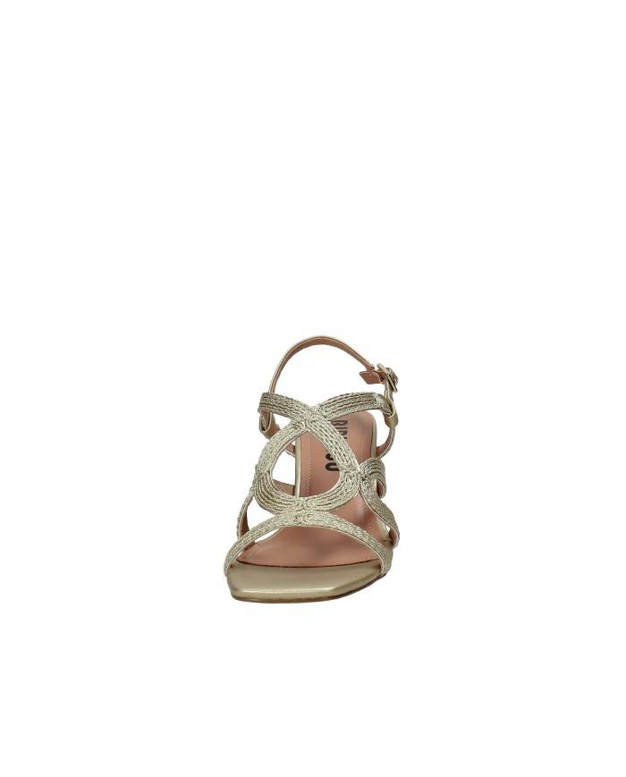 Bibi Lou 876z94hg Sandali con tacco alto in pelle e tessuto Oro