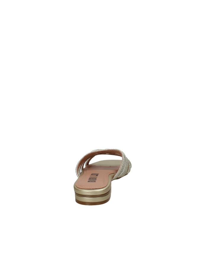 Bibi Lou 877z94hg Sandalo basso ciabattina in tessuto e laminato Oro