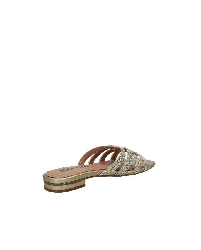 Bibi Lou 877z94hg Sandalo basso ciabattina in tessuto e laminato Oro